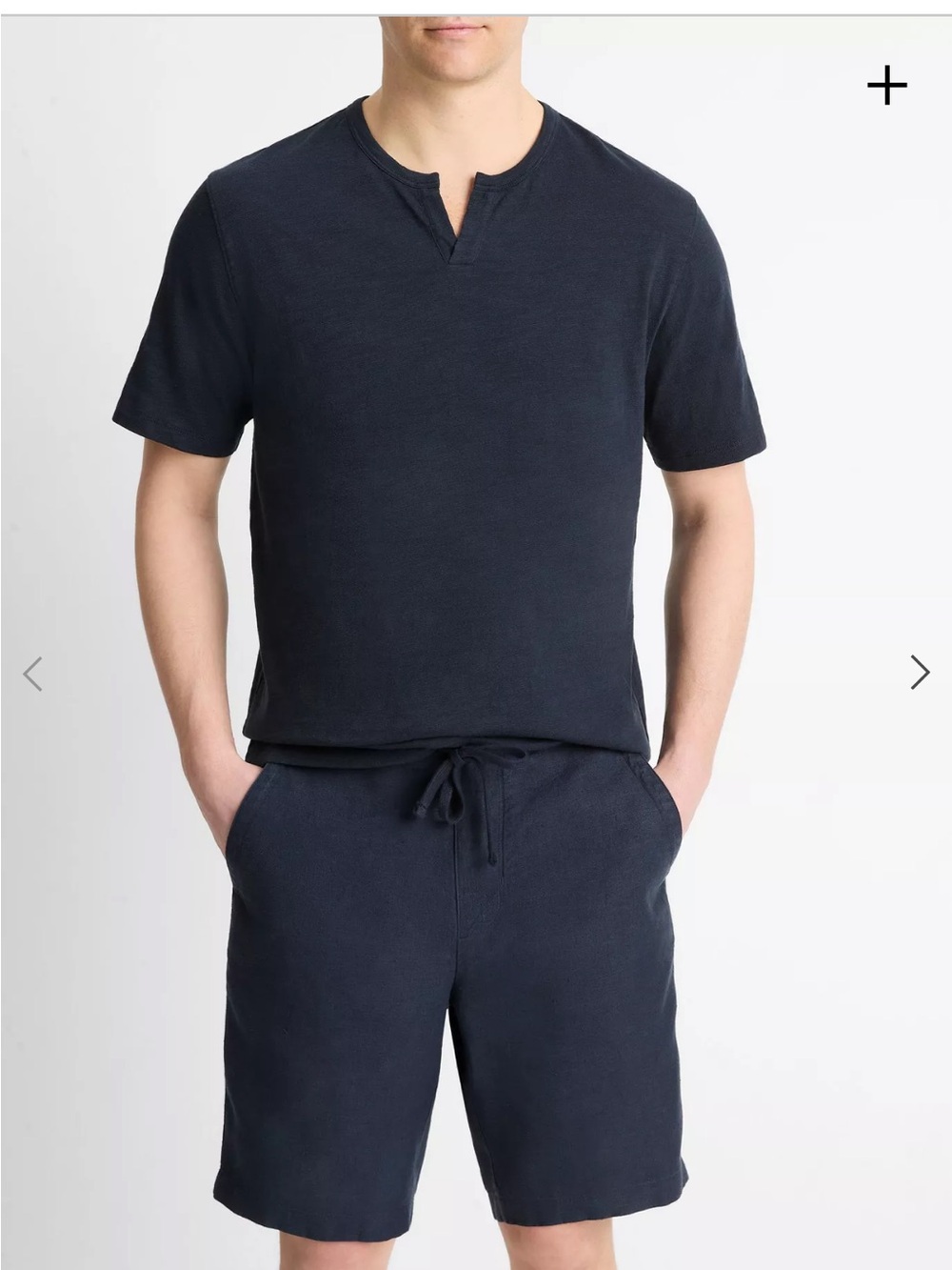 Vince Men's Short Sleeve Henley - Dark Navy